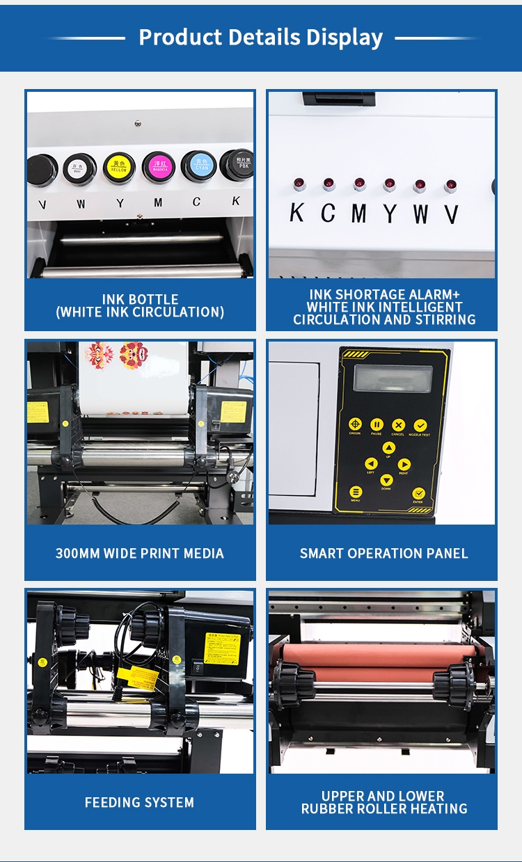 Detail eines A3-UV-DTF-Druckers